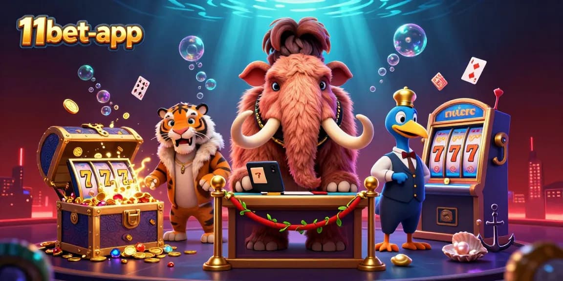 Check IDs with 11bet-app at the casino entrance featuring a woolly mammoth bouncer.