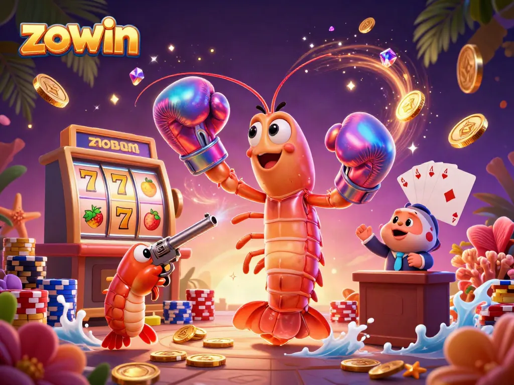 Experience thrilling gameplay at zowin with dynamic casino elements and colorful characters.