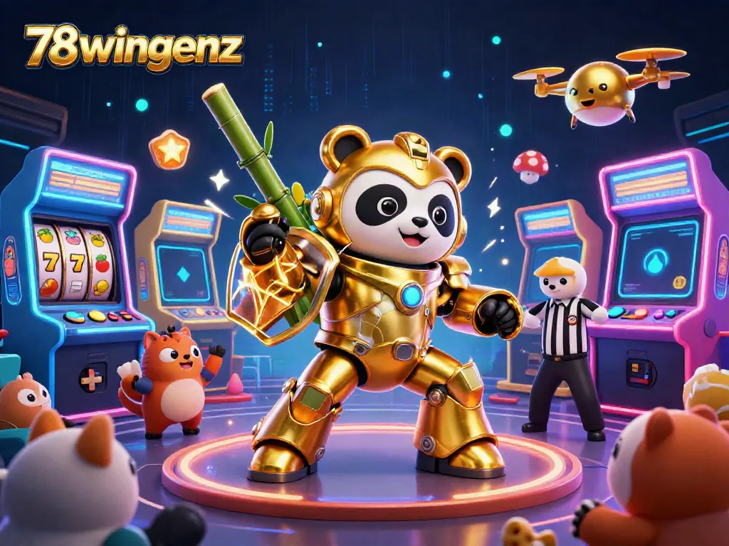 Engage in fun gaming adventures at 78wingenz with unique casino characters and vibrant arcade elements.
