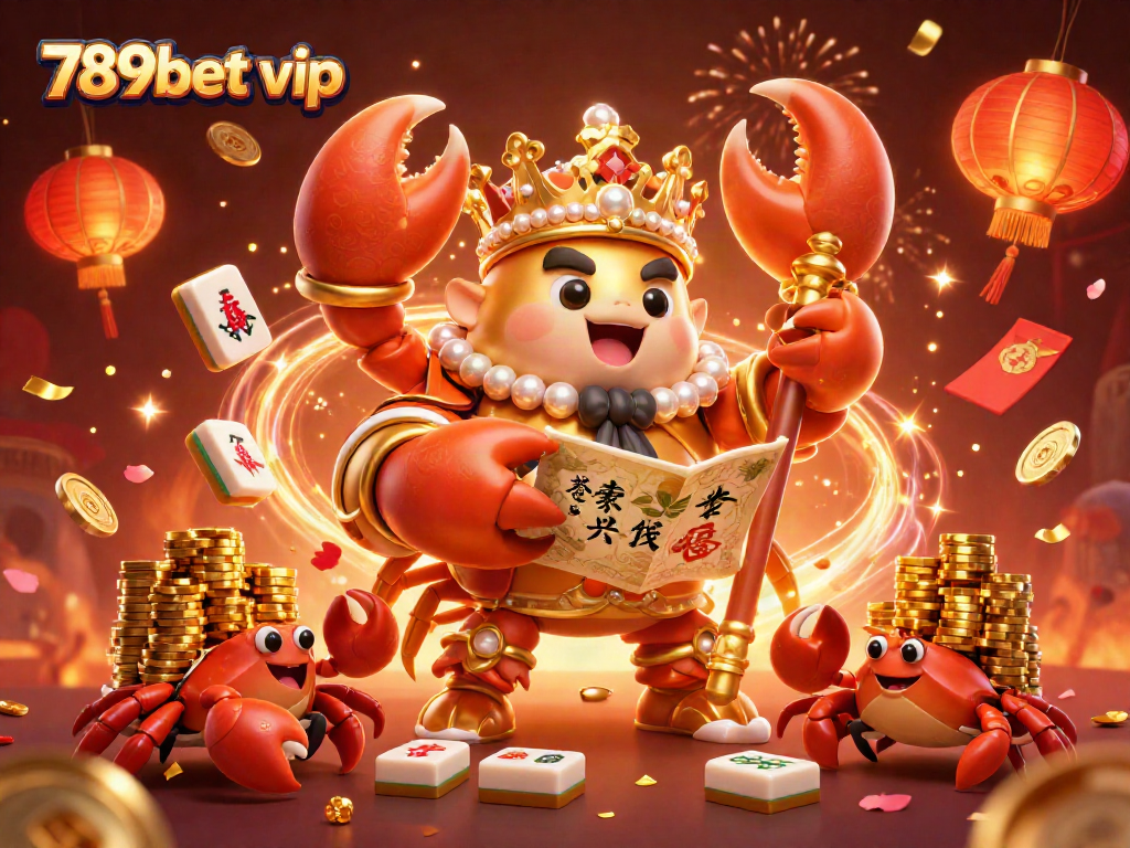 Engage in the action with 789bet vip as a golden crab emperor leads a lively casino celebration.