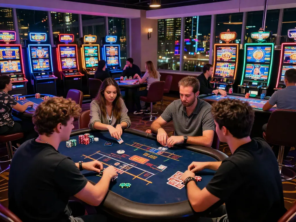 Engaged players at virtual casino on https://vin88.team/ showcasing excitement and vibrant atmosphere.