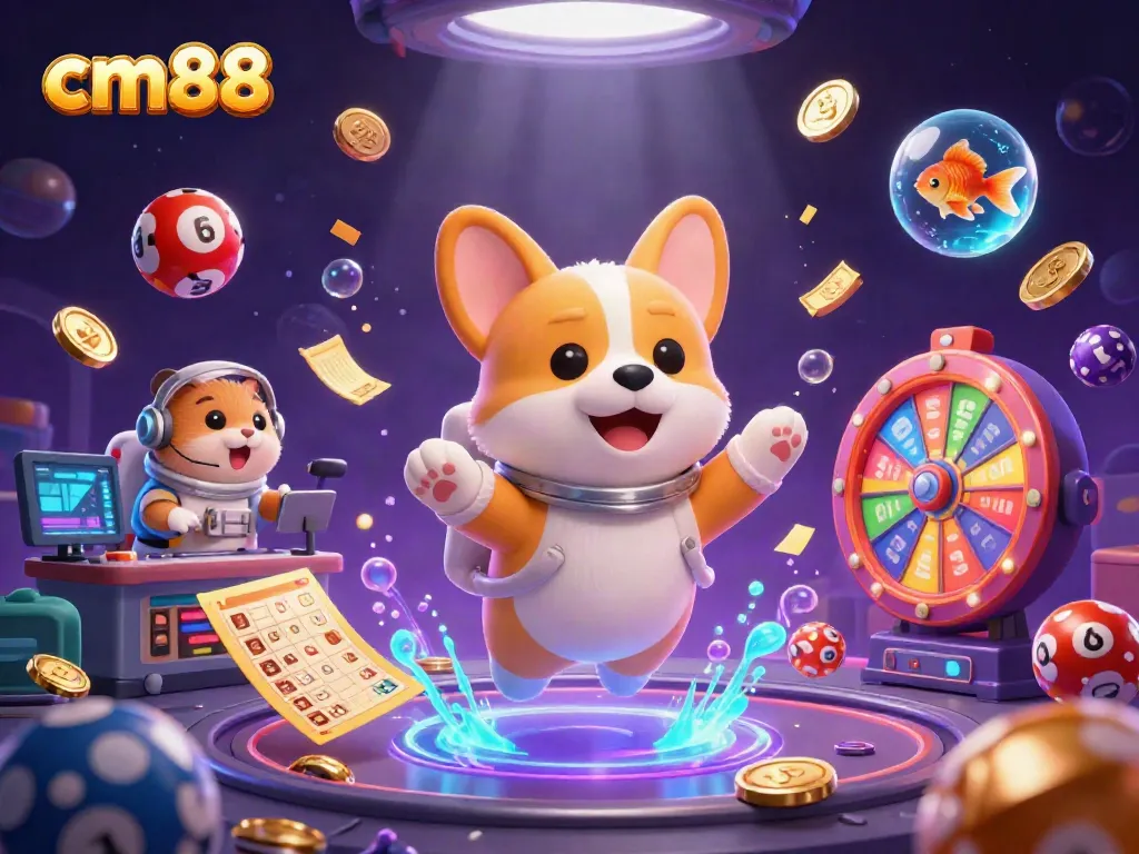 Experience thrilling gaming action with cm88 in a vibrant space station casino scene.