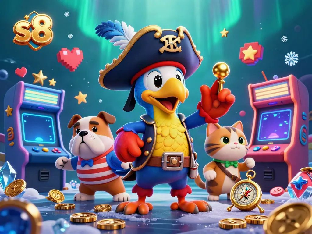Engage with thrilling games at s8, featuring vibrant casino elements and lively characters.