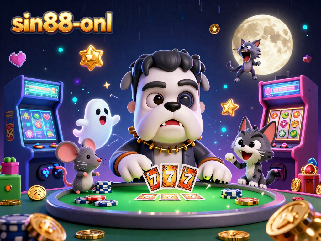 Engage in exciting gameplay with sin88-onl featuring a lively 3D cartoon casino scene.