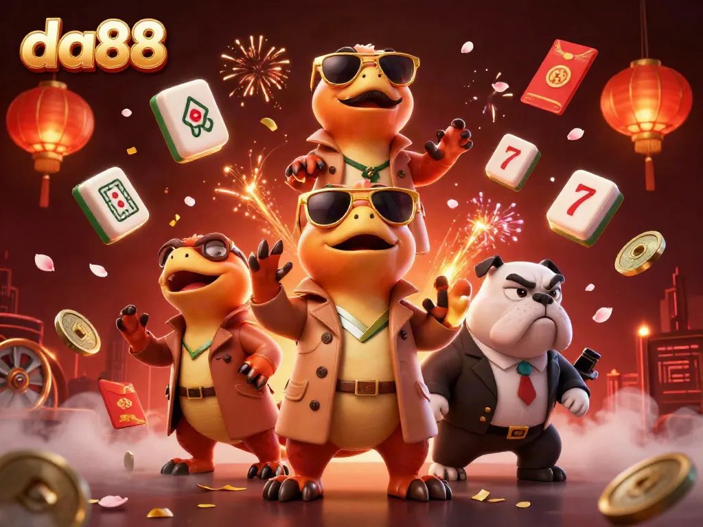 da88 raptors in a trench coat attempt to enter a VIP casino, pursued by a bulldog bouncer.