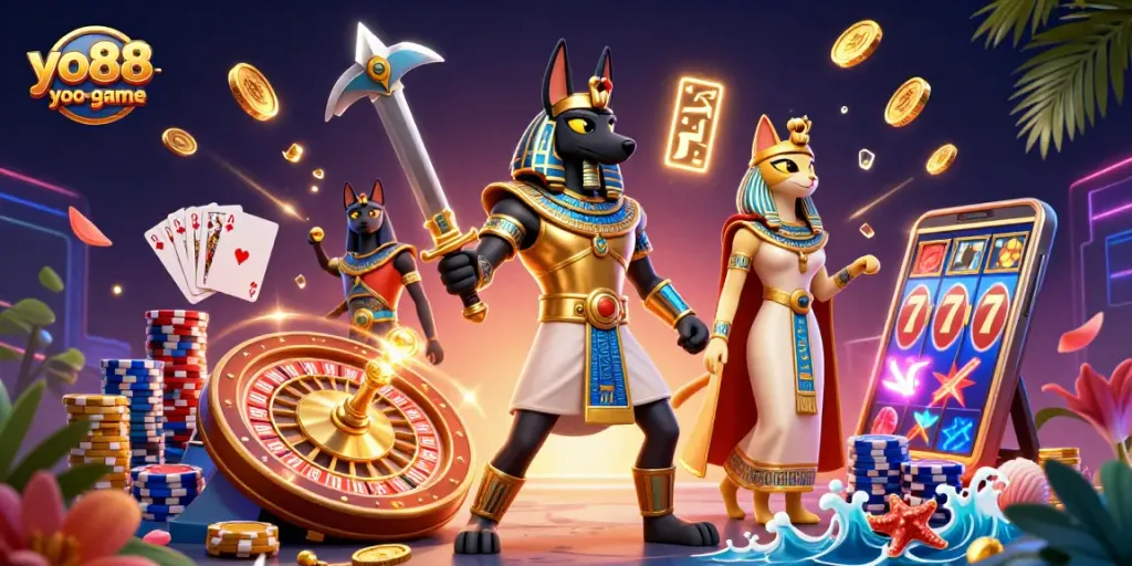 Experience vibrant gameplay with yo88-game featuring dynamic casino elements and ancient characters.