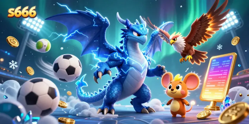 Experience thrilling s666 sports betting action with dynamic characters in a vibrant casino scene.