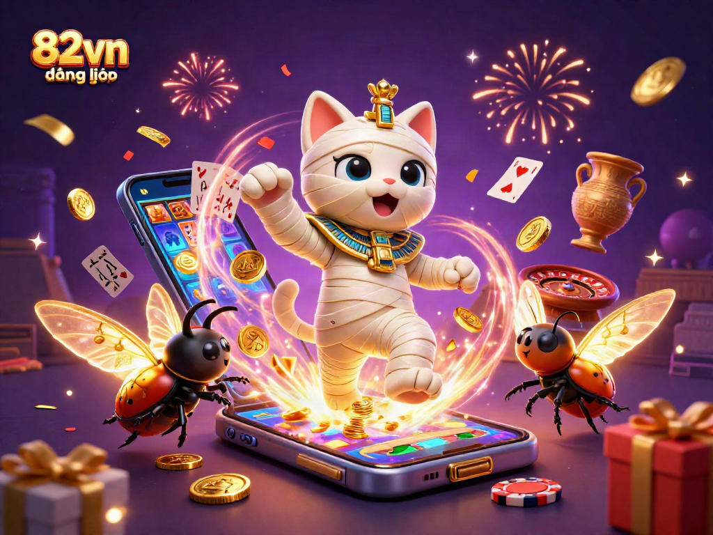 Experience vibrant gaming excitement with 82vn đăng nhập in a dazzling casino scene